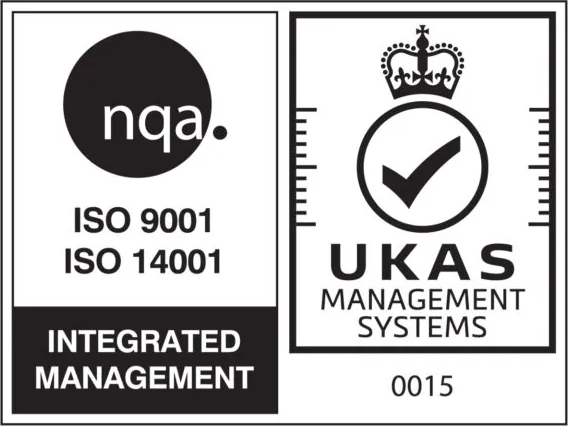ISO 9001 and ISO 14001 certified — NQA UKAS 0015
