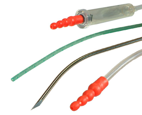 non-return valve, silicone drain, introducer needle & selective drain connector for wound drainage